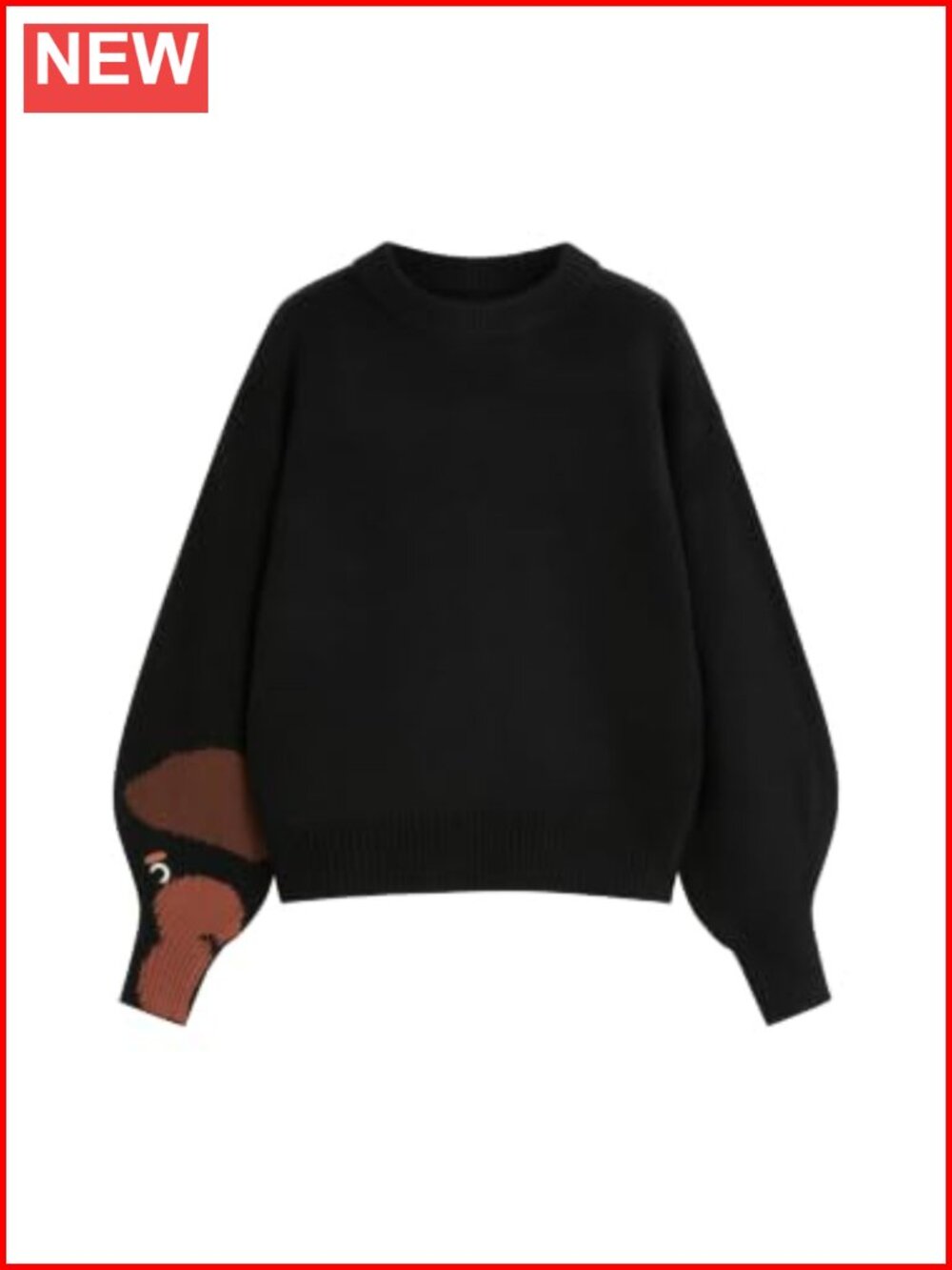 Chunky Cropped Goose Sweater Pullover Long Sleeve Crew Neck Knit